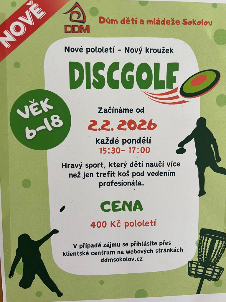OTEVÍRÁME NOVĚ NA II. POLOLETÍ  - DISCGOLF - 