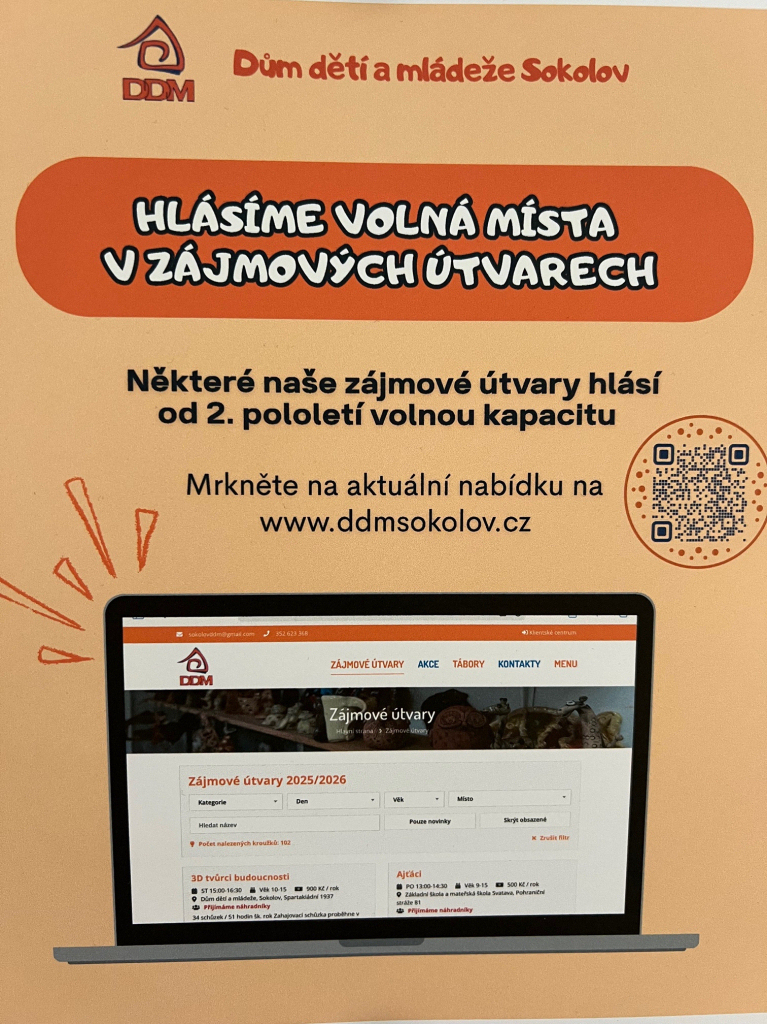 UVOLNILA SE NÁM NĚKTERÁ MÍSTA V ZÁJMOVÝCH ÚTVARECH NA II. POLOLETÍ. 